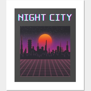 Night City Cyberpunk Retrowave Posters and Art